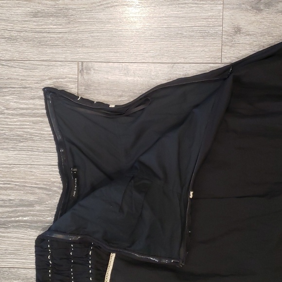 photo - The Limited Strapless Dress Midi Black and Tan Brown - Picture 14 of 17